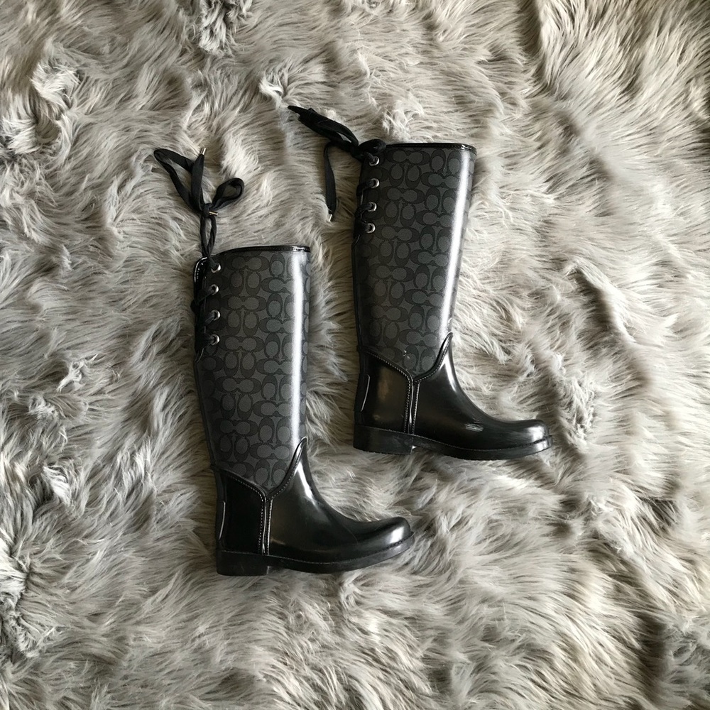 Coach Tristee Lace Up Rain Boots